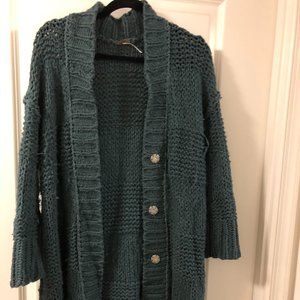 Free People Oversized Green Sweater